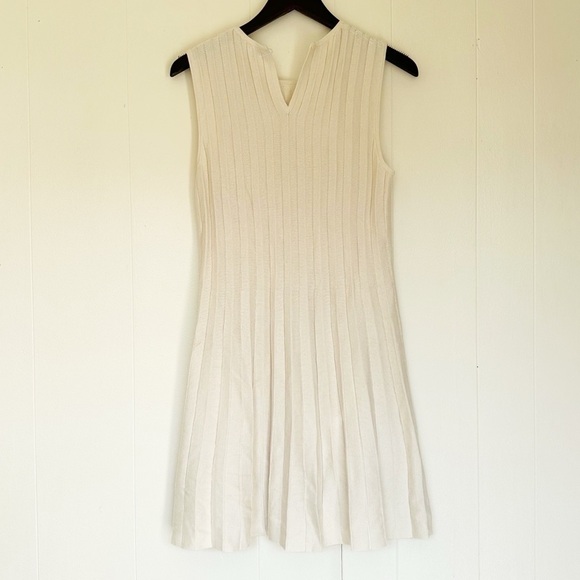 NWT J.CREW FACTORY Sleeveless Sweater-Dress Pleated Cream Medium - Picture 5 of 11